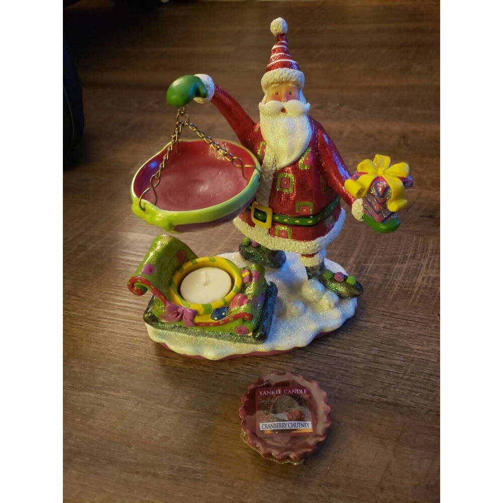 Home Interiors Glitter Santa With Hanging Wax Warmer